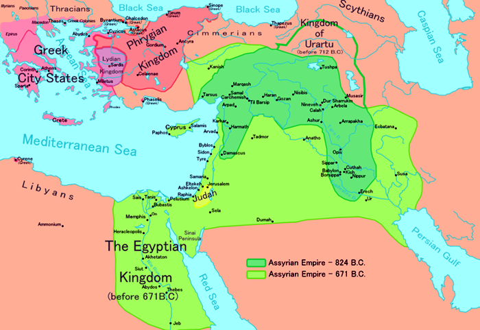 Map of Assyrian Empire