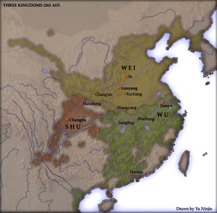 three kingdoms of china map