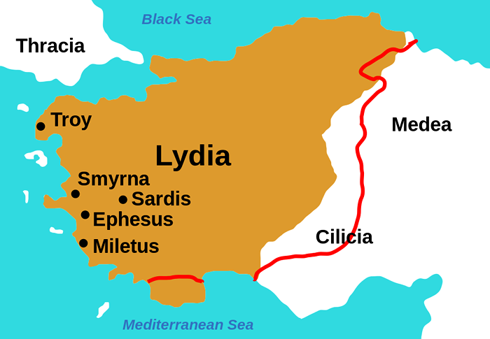 Map of Lydian Empire