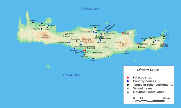 Map of Minoan Empire