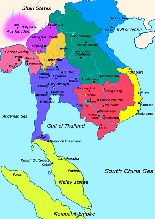 Map of Kingdom of Ayutthaya (Siam)