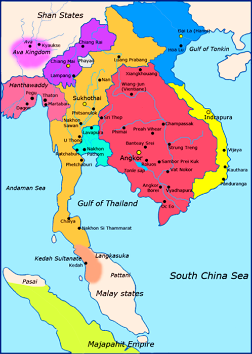 Map of Kingdom of Sukhothai