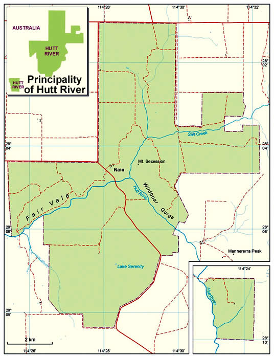 Principality of Hutt River Map