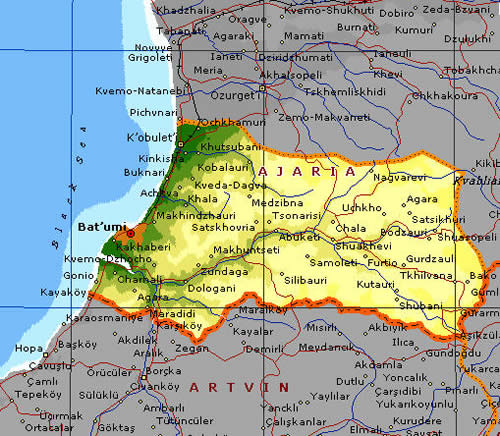 Map of Ajaria
