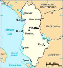 Map of Albania