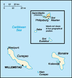 Map of Netherlands Antilles