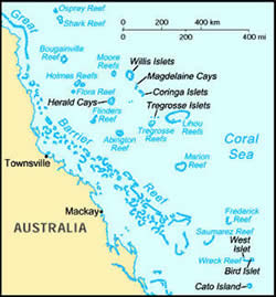 Map of Coral Sea Islands