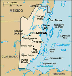 Map of Belize