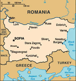 Map of Bulgaria