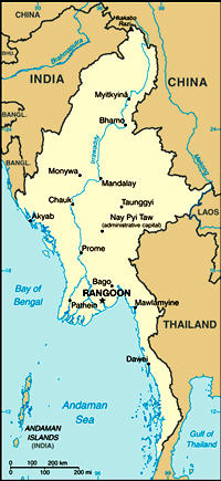 Map of Burma/Myanmar