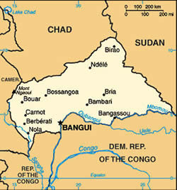 Map of Central African Republic