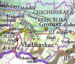 Map of Chechnya