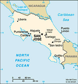 Map of Costa Rica