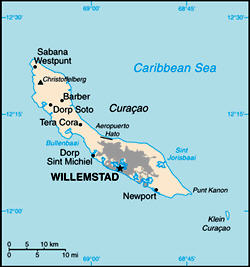 Map of Curaçao