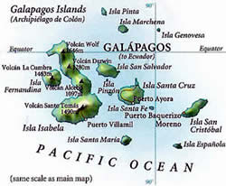 Map of Galapagos Islands