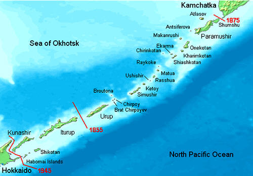 Map of Kurile Islands