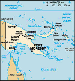 Map of Papua New Guinea