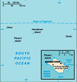 Map of Pitcairn Islands