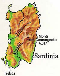 Map of Sardinia