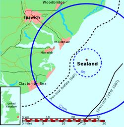 Map of Principality of Sealand