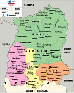 Map of Sikkim