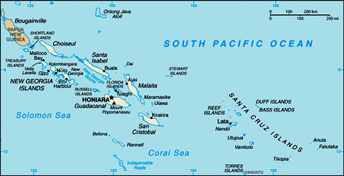 Map of Solomon Islands