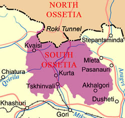 Map of South Ossetia