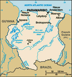 Map of Suriname