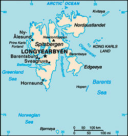 Map of Svalbard Islands