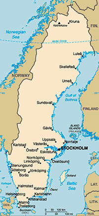Map of Sweden