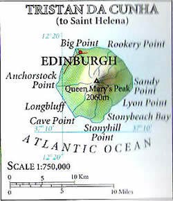 Map of Tristan da Cunha Island