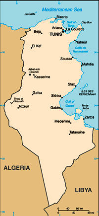 Map of Tunisia