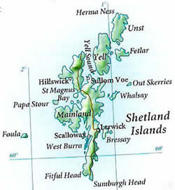 Map of Shetland Islands