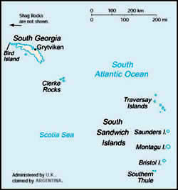 Map of British South Georgia