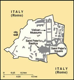 Map of Vatican City (Holy See)