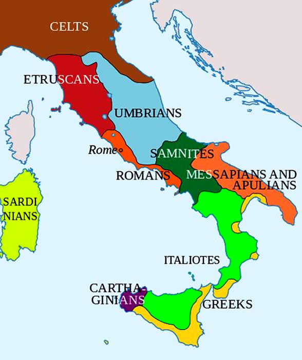 Picture Information Map of Italian Peninsula